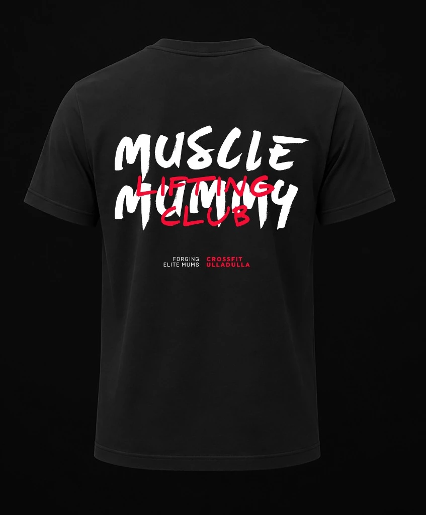 Muscle Mummy Lifting Club tee in black — back
